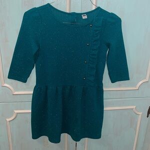 Janie and Jack Green dress with golden buttons